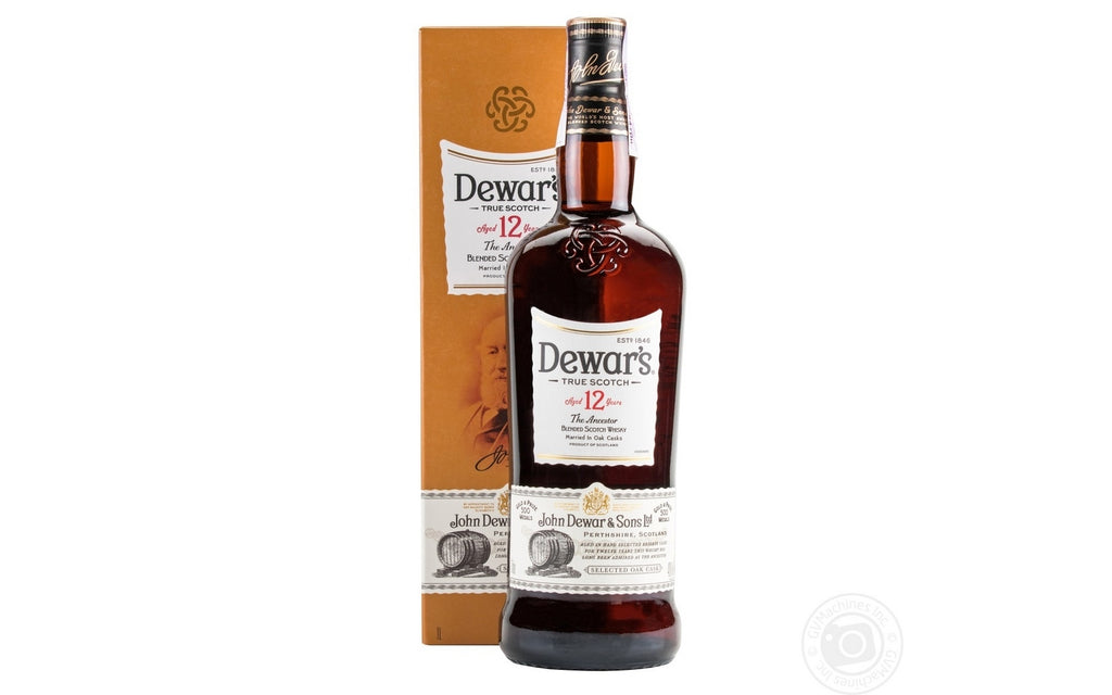 Dewars White Label Whisky, 12 Years (5000277002627), 12 x 1 L