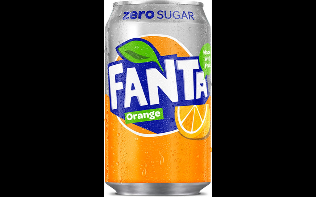 Fanta Orange Zero Soda Cans, 12 x 330 ml