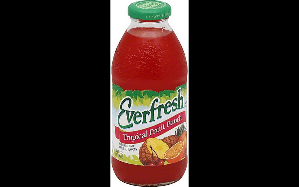 Everfresh Tropical Fruit Punch Juice Bottles, 12 x 16 oz