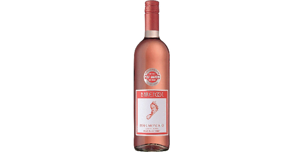 Barefoot Pink Moscato Rose Wine, 12 x 750 ml