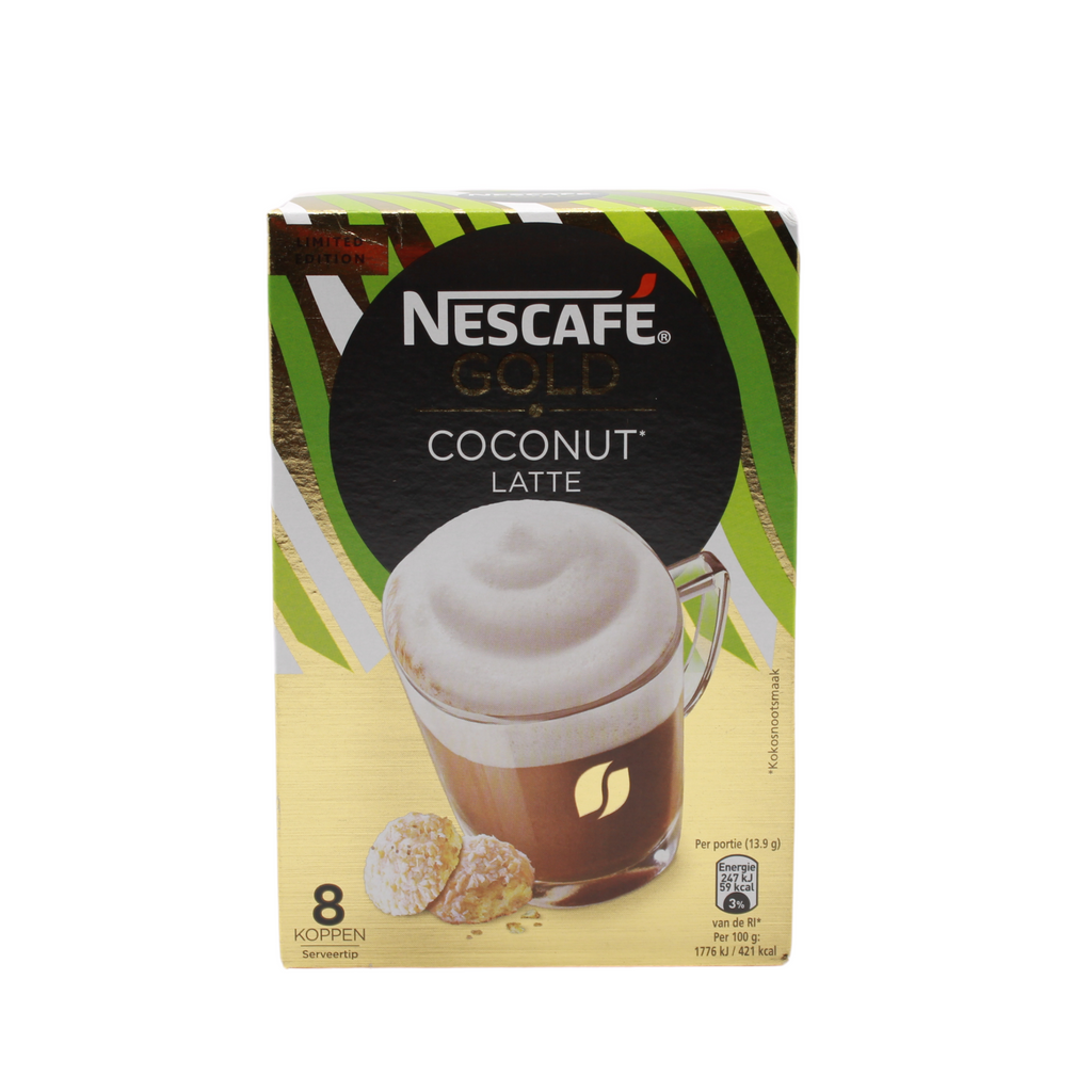 Nescafe Gold Coconut Latte Zakjes, 8 x 13.9 gr