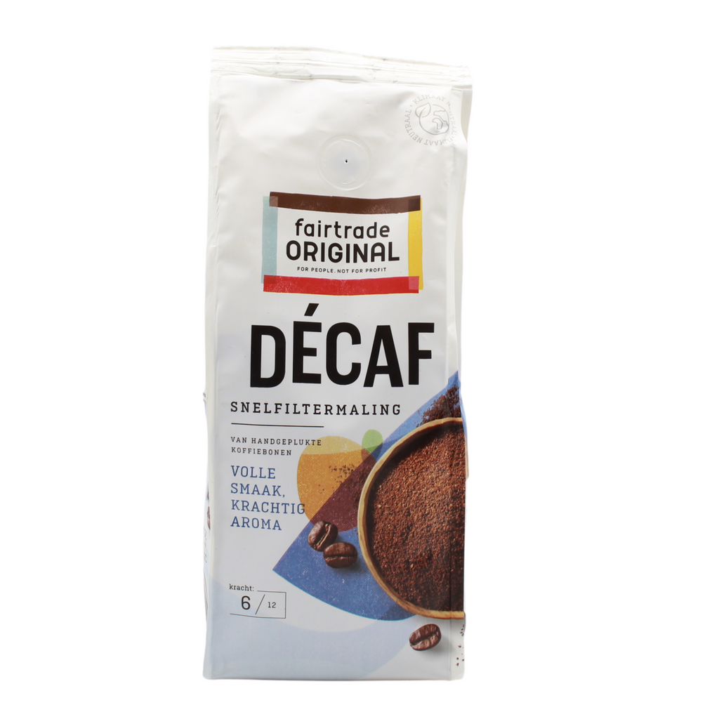 Fairtrade Decaf Snelfiltermaling Koffie, 250 gr