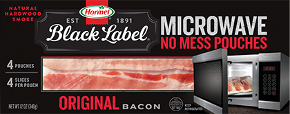 Hormel Black Label Microwave Ready Original Bacon, 12 oz