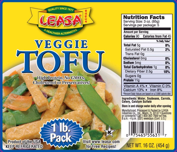 Tofu Leasa Veggie, 1lb